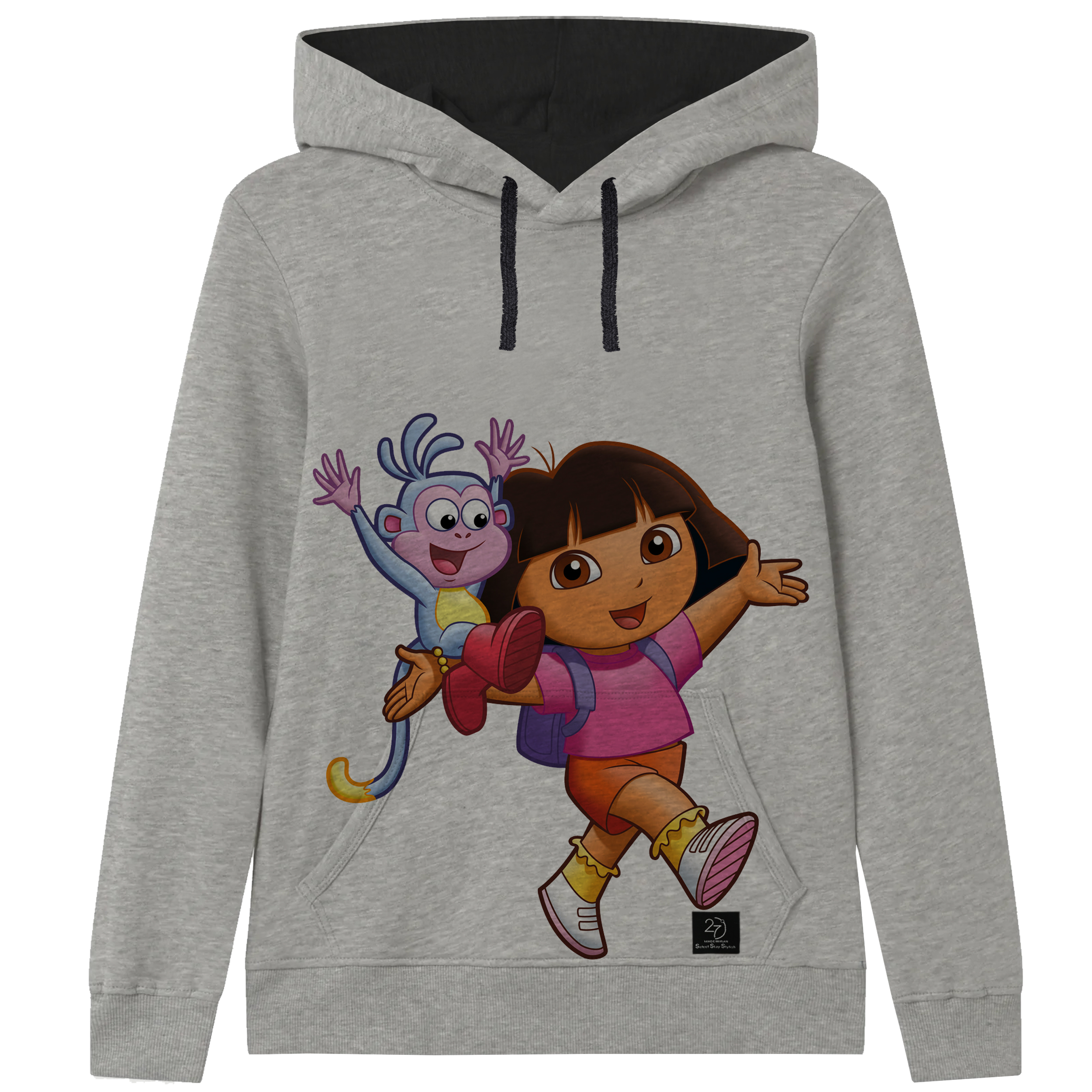 هودی دخترانه 27 مدل Dora کد J38 رنگ طوسی