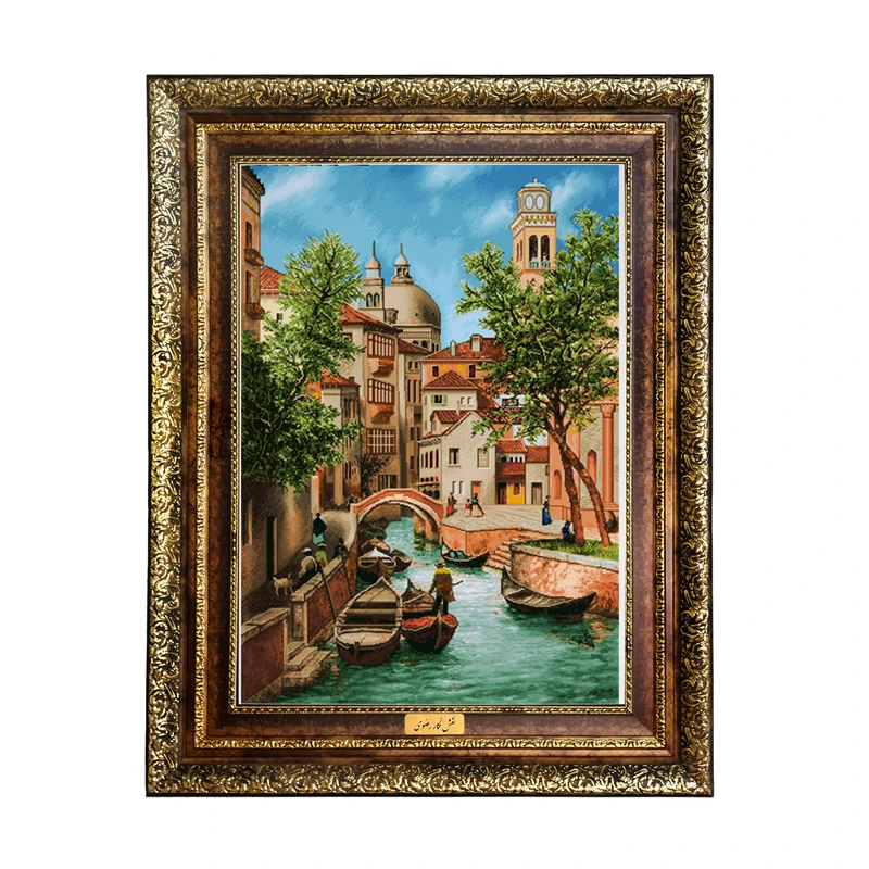 تابلو فرش ماشینی نقش نگار رضوی طرح منظره کد 1826H