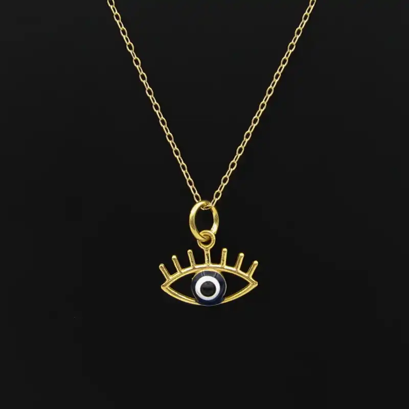 گردنبند طلا 18 عیار زنانه کاپانی طرح چشم نظر کد KN046
