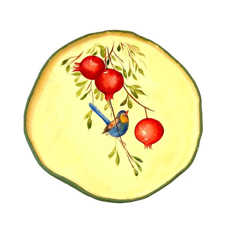 سینی مدل انار و پرنده کد 122