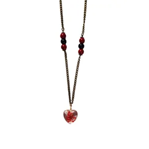 گردنبند دخترانه مدل قلب کد red-009