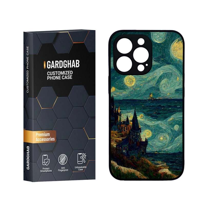 کاور گارد قاب مدل دورژله ای پشت گلس هنری مناسب برای گوشی موبایل اپل iPhone 13 Pro