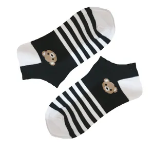 جوراب دخترانه مدل خرسی مدل KHM رنگ مشکی