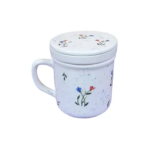 ماگ سرامیکی مدل دمنوش طرح گل کد MG30