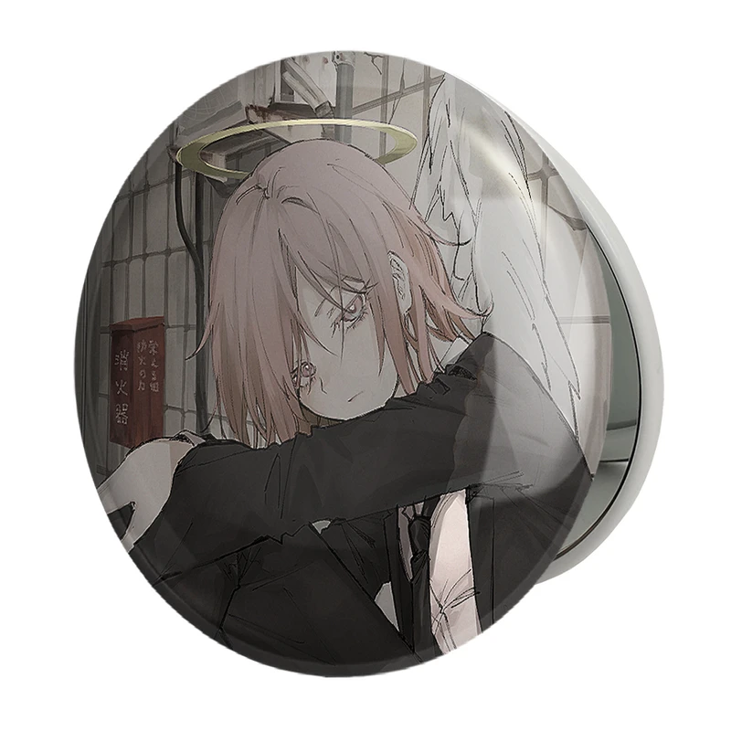 آینه جیبی خندالو طرح انجل انیمه مرد اره ای Chainsaw Man مدل تاشو کد 23210 