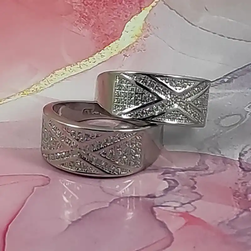 ست انگشتر نقره زنانه و مردانه سلین کالا کد 23