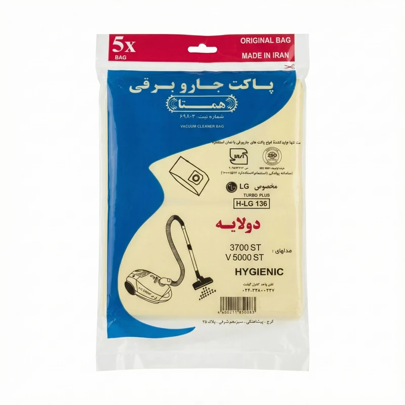 پاکت جاروبرقی همتا مدل H-LG 136 مناسب برای LG 3700 بسته 5 عددی