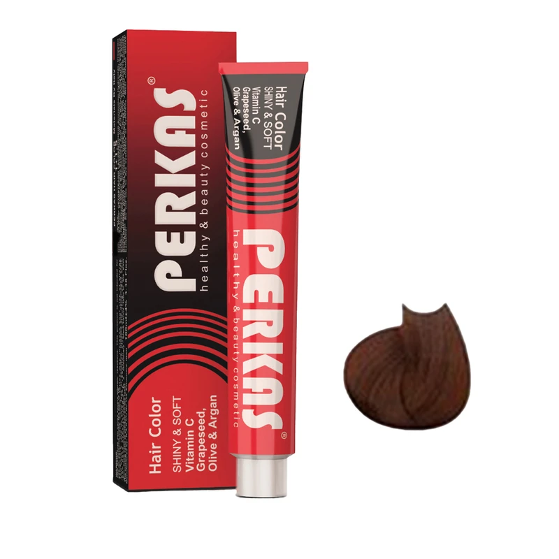 رنگ مو پرکاس شماره 6.37 حجم 100 میلی‌لیتر رنگ قهوه ای عسلی روشن