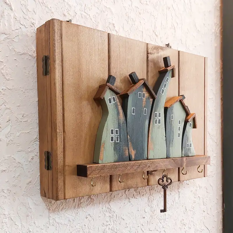 جاکلیدی چوبی طرح دهکده کد 5272F