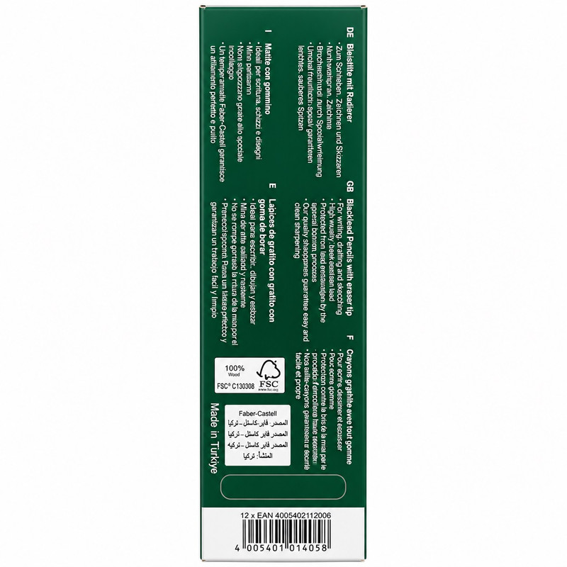 مداد مشکی فابرکاستل با درجه سختی HB کد 2112 بسته 12 عددی
