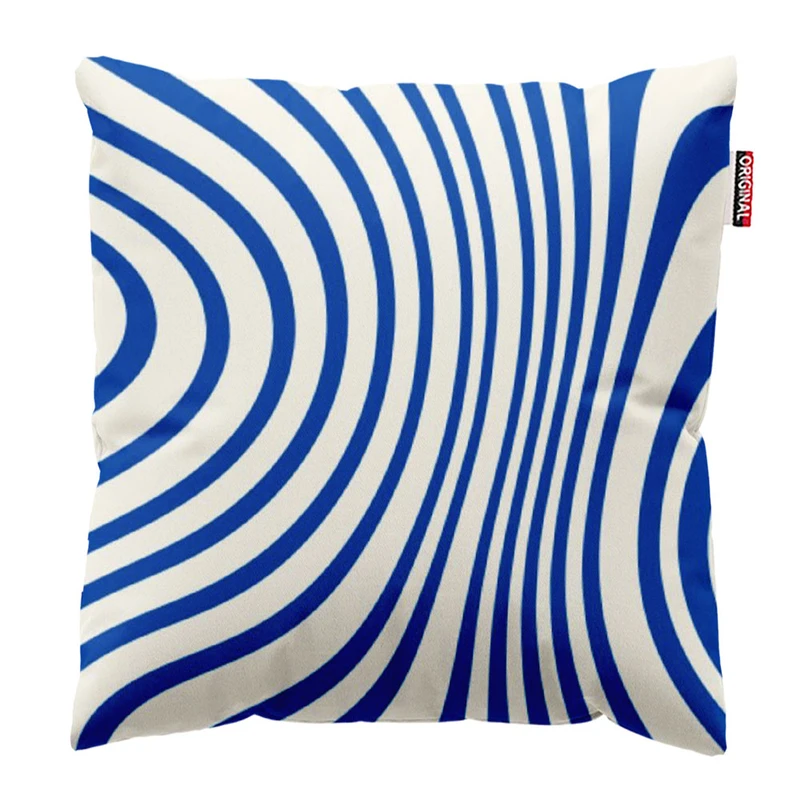 کوسن پاد آفرین طرح خطوط آبی کد 2935 سایز 30*30 سانتی متر