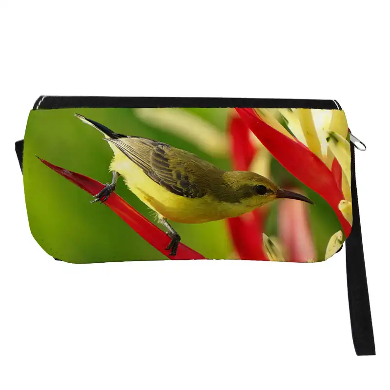 جامدادی مدل دوزیپ طرح پرنده و گل کد NI1279