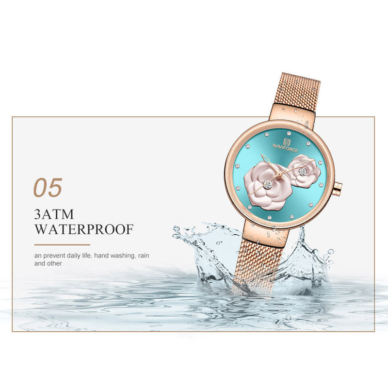 ساعت مچی عقربه ای زنانه نیوی فورس کد NF5013L -RG-BE