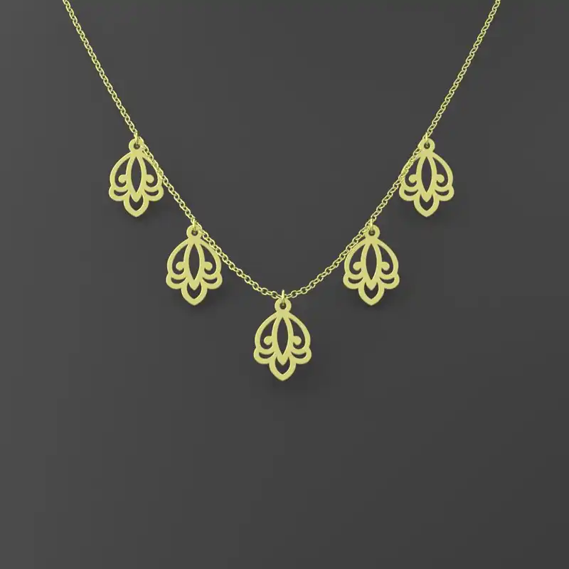 گردنبند طلا 18 عیار زنانه مدوپد مدل هندسی کد RNA15099