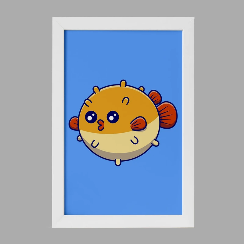 تابلو خندالو مدل حیوانات بامزه ماهی بادکنکی کد 29640