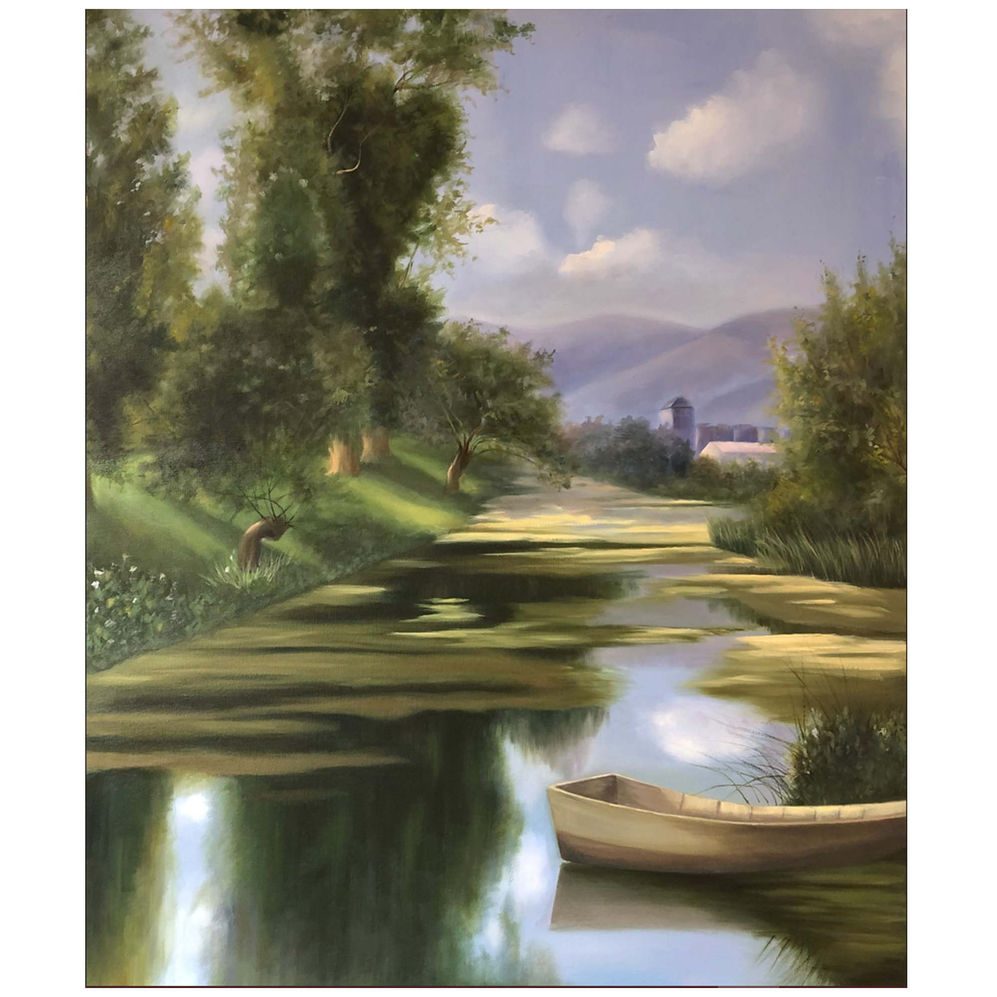 تابلو نقاشی رنگ روغن طرح منظره طبیعت کد FA01
