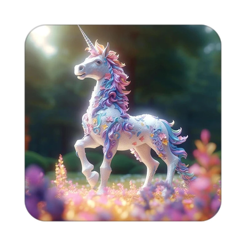 زیر لیوانی کاکتی طرح اسب تک شاخ و یونیکورن مدل mp29173