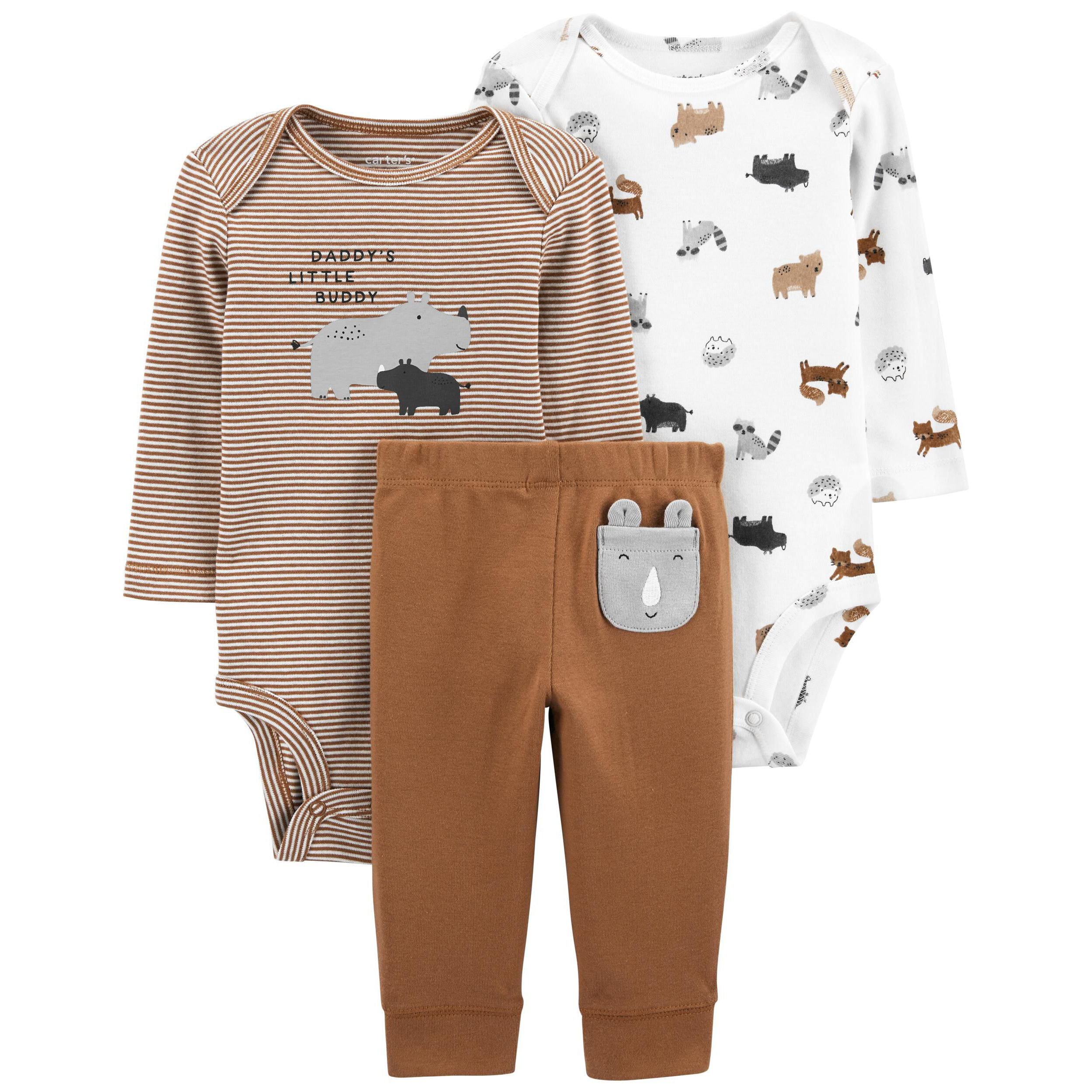 ست 3 تکه لباس نوزادی کارترز طرح Animals کد M554