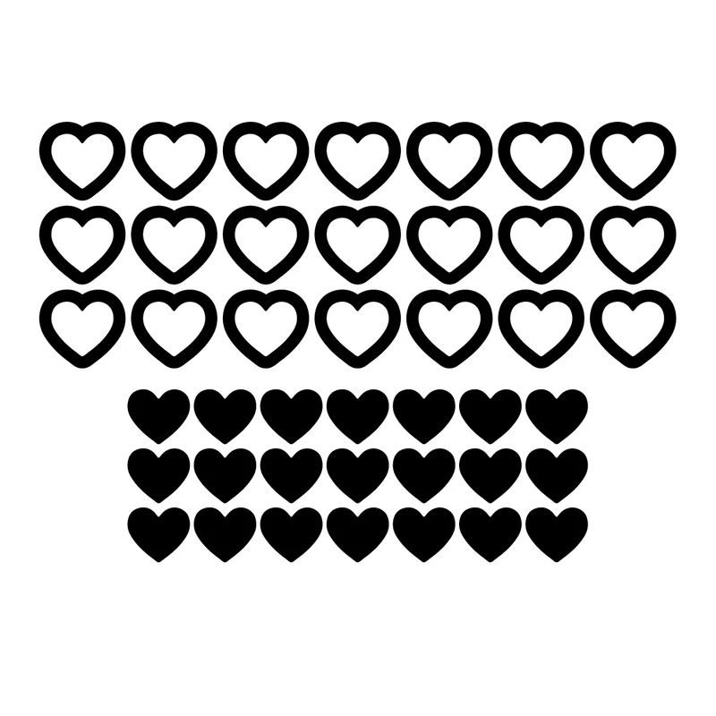 استیکر مدل قلب فانتزی کد KLMX-H3 مجموعه 42 عددی