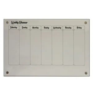 تخته وایت برد مدل پلکسی طرح پلنر هفتگی سایز 20×30 سانتی متر کد P2