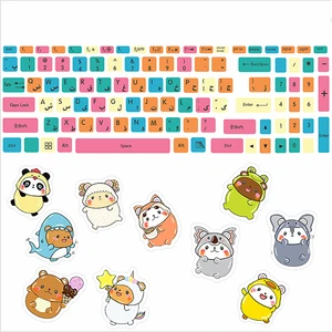 برچسب حروف فارسی کیبورد راتیانا مدل animals-pack-01به همراه استیکرهای تزئینی بسته 11 عددی