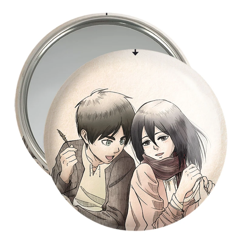 آینه جیبی خندالو مدل ارن و میکاسا انیمه اتک آن تایتان Attack on Titan  کد 11022