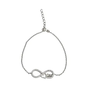 دستبند زنجیری نقره زنانه مدل بینهایت کد 00266