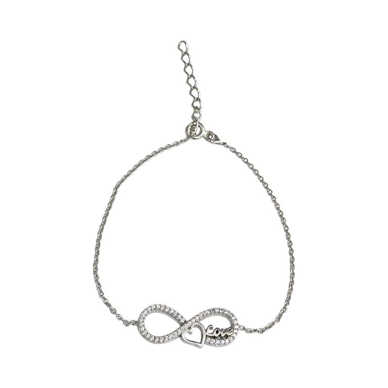 دستبند زنجیری نقره زنانه مدل بینهایت کد 00266 دستبند زنجیری نقره زنانه مدل بینهایت کد 00266