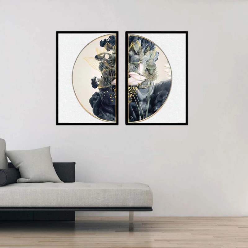 تابلو بکلیت طرح نقاشی ابرو باد مدل شاین اکلیلی B-1854 مجموعه 2 عددی