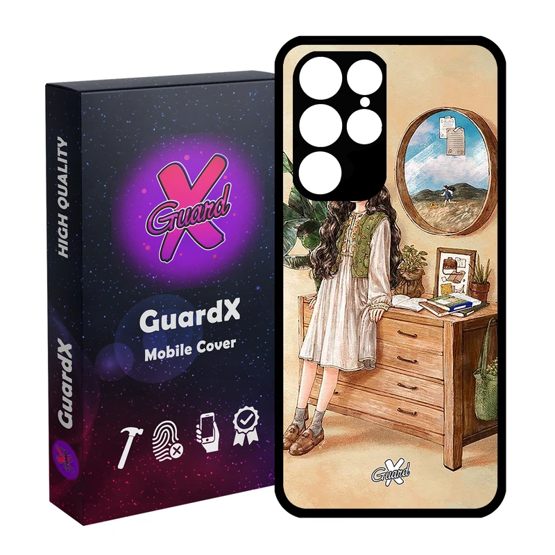 کاور گارد ایکس طرح دختر مدل Glass10308 مناسب برای گوشی موبایل سامسونگ Galaxy S22 Ultra