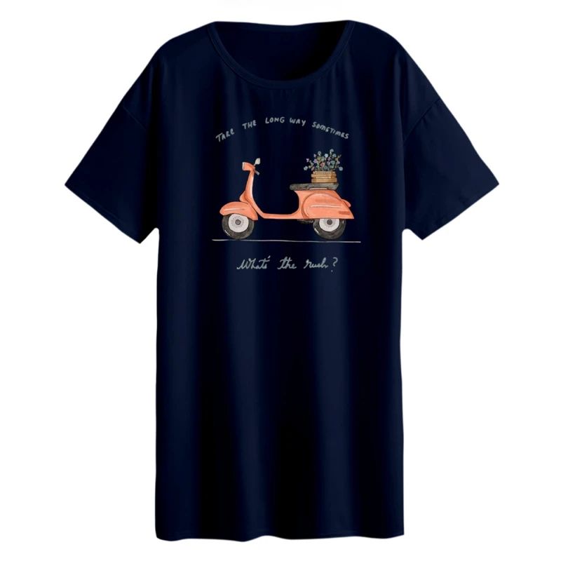 تی شرت لانگ زنانه مدل موتور