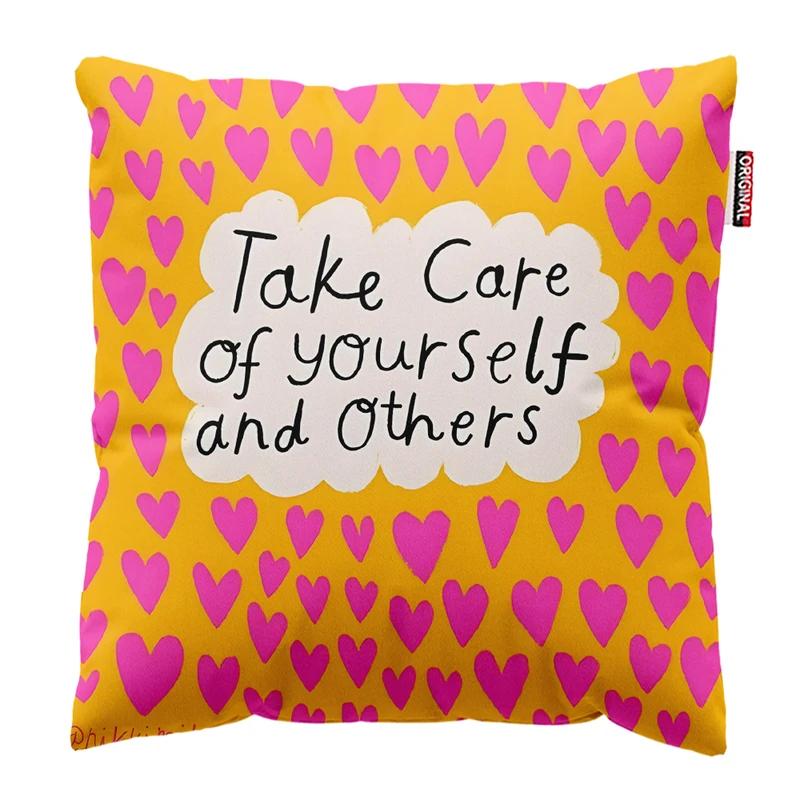 کوسن پاد آفرین مدل پینترستی کارتونی کد PK403792 سایز 40*40 سانتی متر