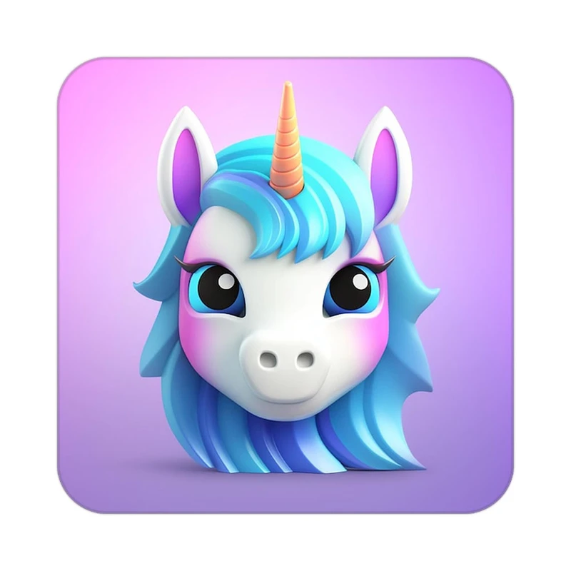 زیر لیوانی کاکتی طرح اسب تک شاخ و یونیکورن مدل mp28903