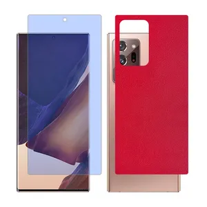Glass Together model anti-blue glass screen protector suitable for Samsung Galaxy Note20 Ultra 5G mobile phone with cover sticker on the back of the phone