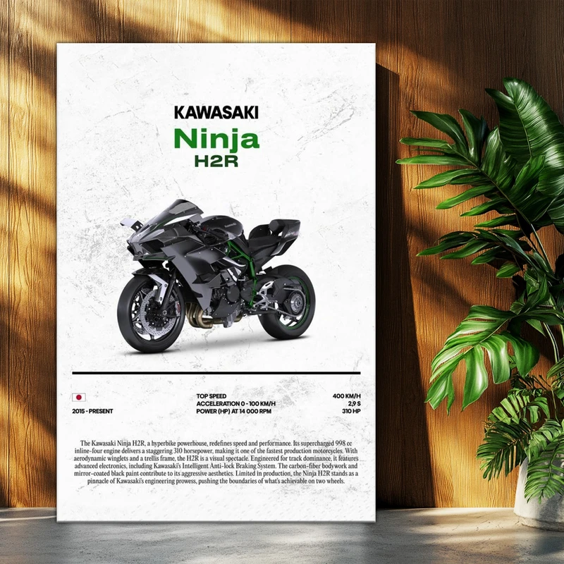 تابلو شاسی بکلیت طرح موتور سنگین نینجا کاوازاکی NINJA KAWASAKI H2R مدل T-po1706