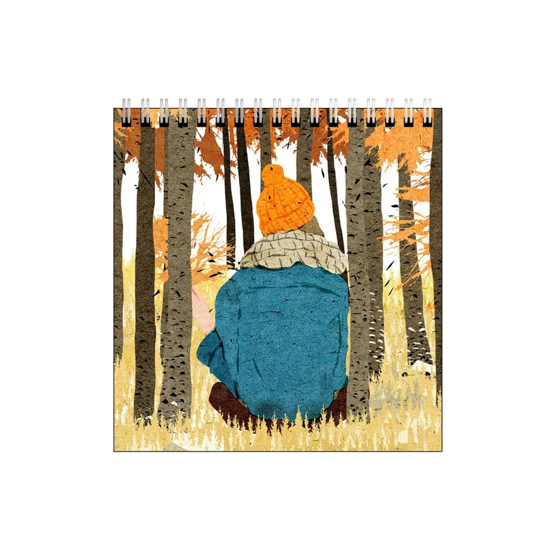 دفتر طراحی طرح درخت های پاییزی و دختر کد 9568537