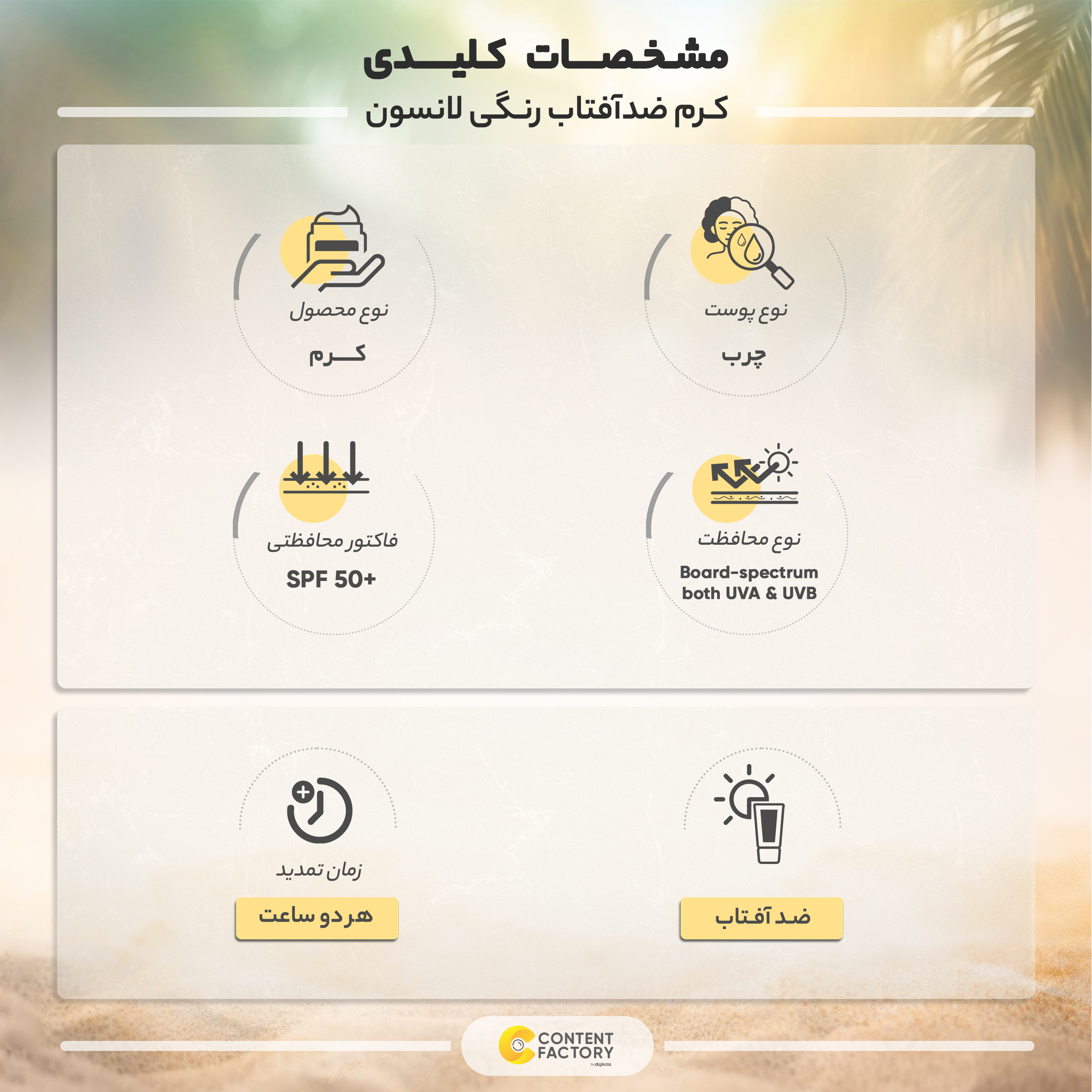 کرم ضدآفتاب رنگی لانسون SPF50 مدل multi action شماره 2 مناسب پوست های چرب حجم 40 میلی لیتر کرم ضدآفتاب رنگی لانسون SPF50 مدل multi action شماره 2 مناسب پوست های چرب حجم 40 میلی لیتر