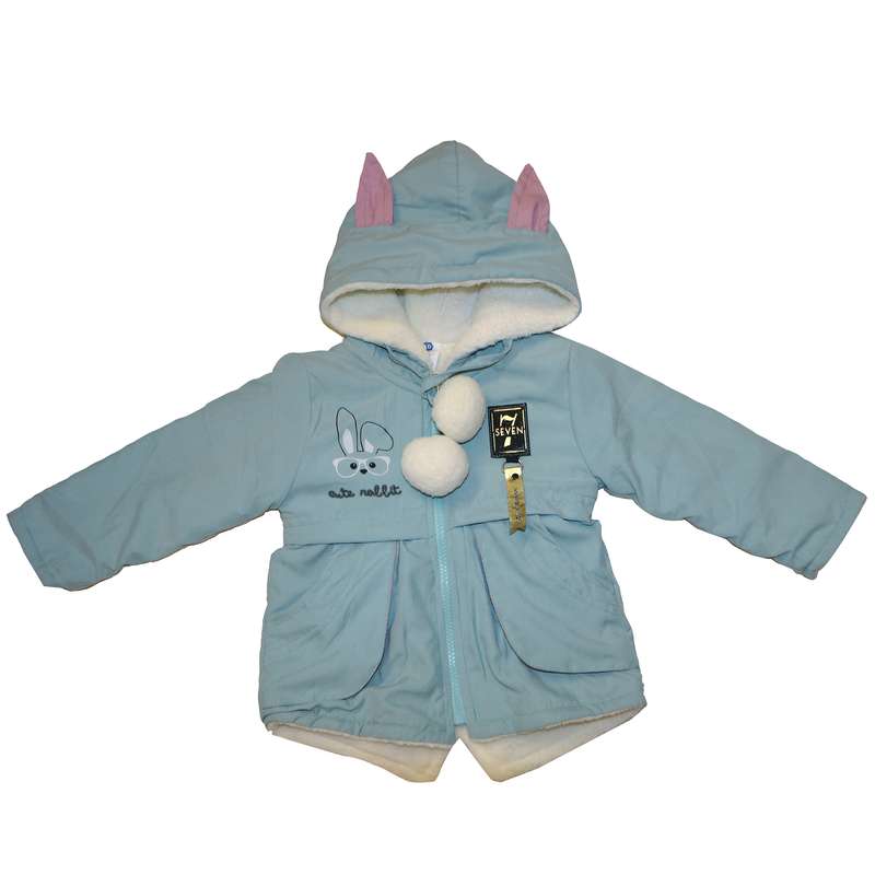 کاپشن نوزادی دخترانه SEVEN مدل خرگوش رنگ سبزآبی
