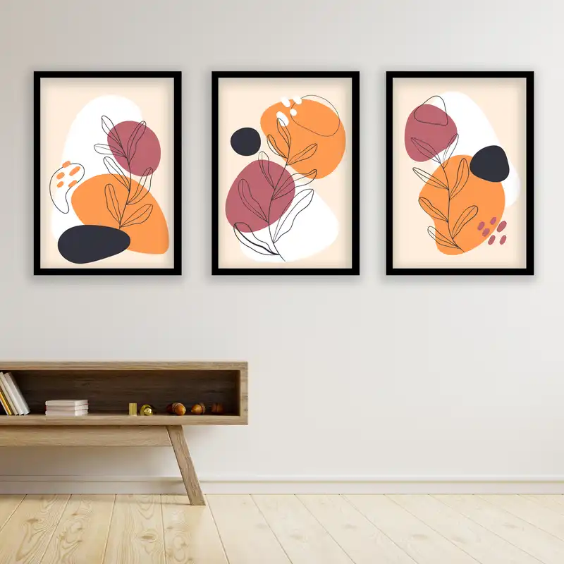تابلو مدل مینیمال دکوراتیو کد LA-G30129 مجموعه 3 عددی