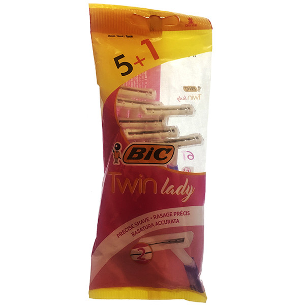 خود تراش بیک مدل Twin lady بسته 6 عددی