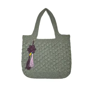 کیف بافتنی مدل ساحلی طرح صدف کد 255