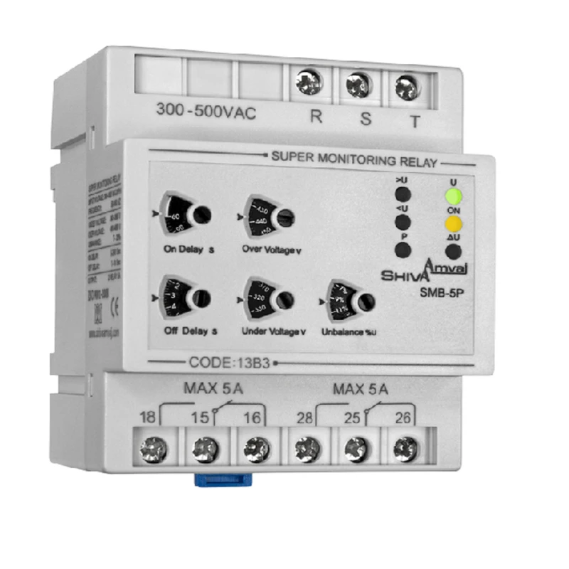 رله سوپر کنترل فاز شیوا امواج مدل SMB-5P کد 13B3 بسته دو عددی
