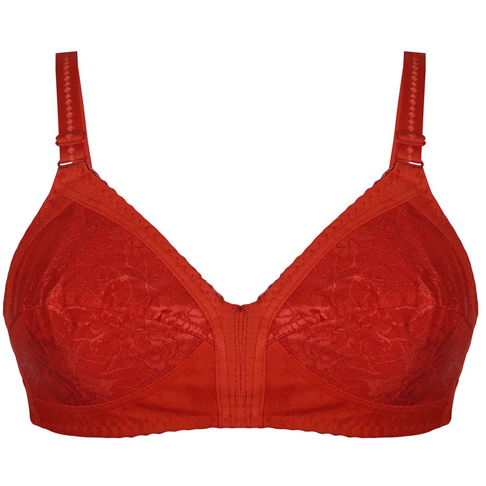 سوتین زنانه پرجامدا مدل 340019505 گیپور رنگ قرمز -  - 6