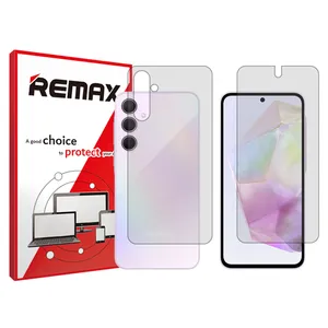 Remax HyGEL transparent display screen protector suitable for Samsung Galaxy A35 mobile phones along with the back of the phone