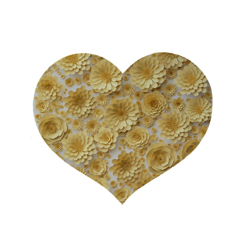 پادری مدل قلب طرح گل کد 5917 سایز 90x90 سانتی متر 