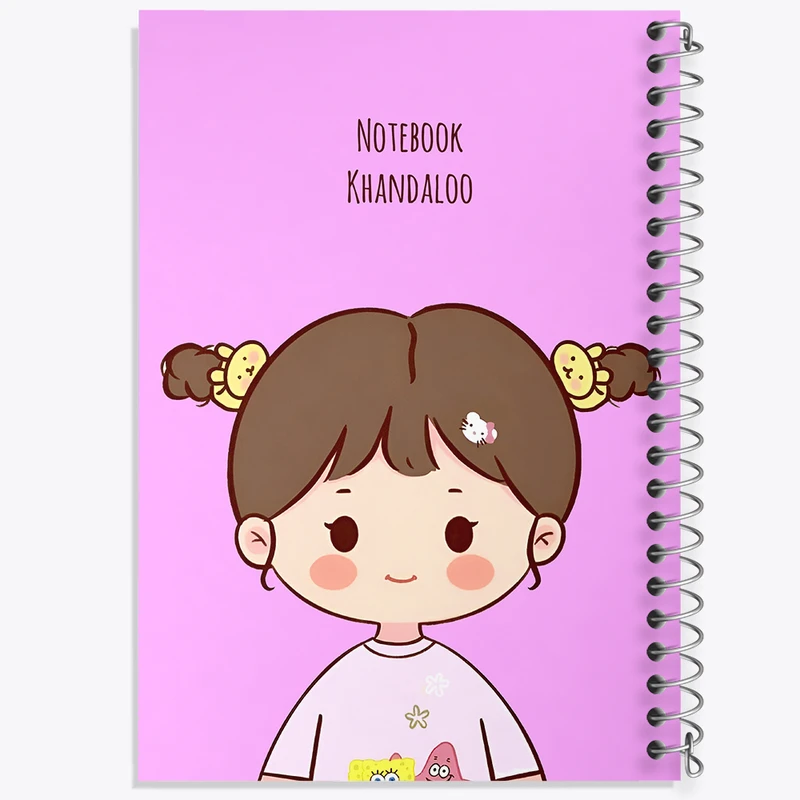 دفتر مشق 100 برگ خندالو طرح دخترانه کیوت کد N4162