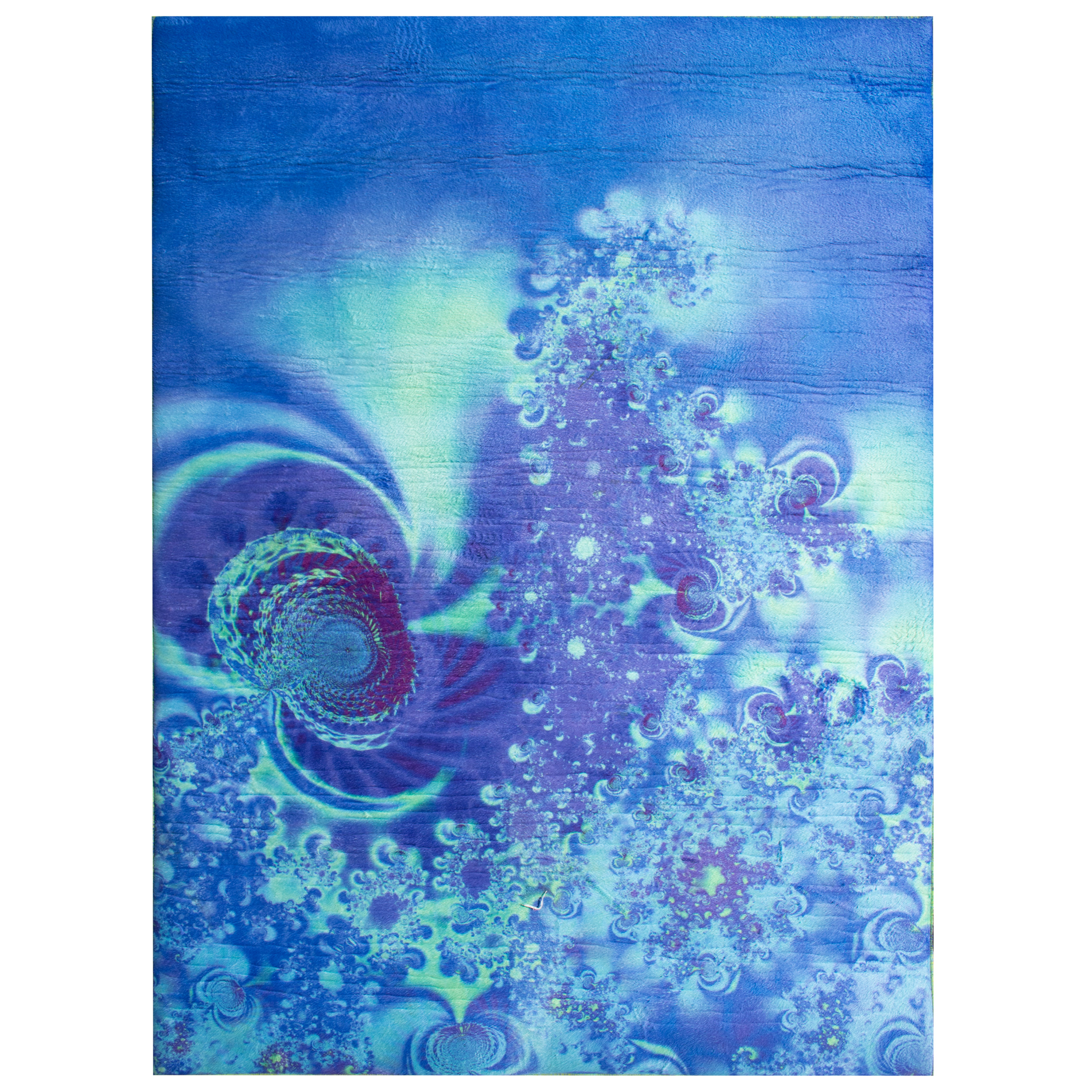 فرش ماشینی جانگل مدل Blue Fantasy کد 3D-F119