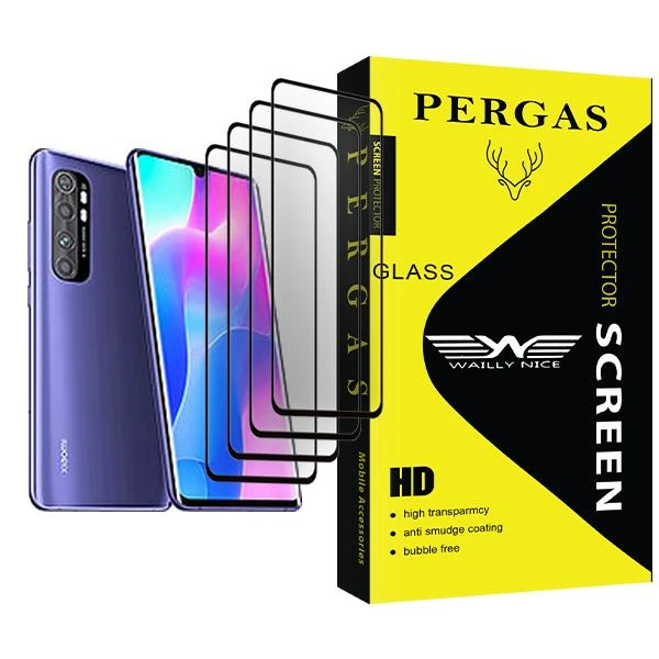 محافظ صفحه نمایش وایلی نایس مدل Pergas Glass MIX004 مناسب برای گوشی موبایل شیائومی Mi Note 10 Lite بسته چهار عددی