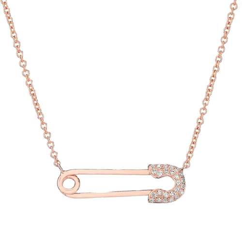  گردنبند طلا 18 عیار زنانه قیراط طرح سنجاق کد GH507