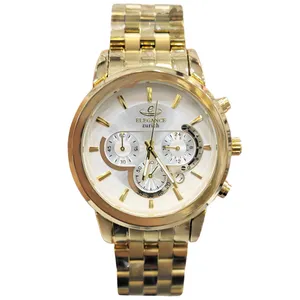 ساعت مچی عقربه‌ای مردانه الگانس مدل سه موتوره کرنوگراف بند استیل کد AvN-T1